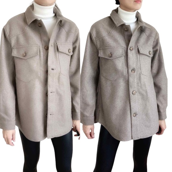 PREMIUM WARM SOFT SHACKET - FAWN - Picture 6 of 6